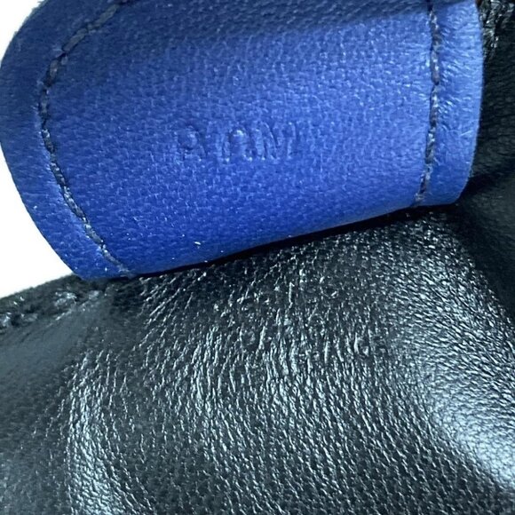 Auth HERMES Rodeo Charm MM H064930CABP Black Gold Blue Zephyr Agneau Milo A - Picture 3 of 6